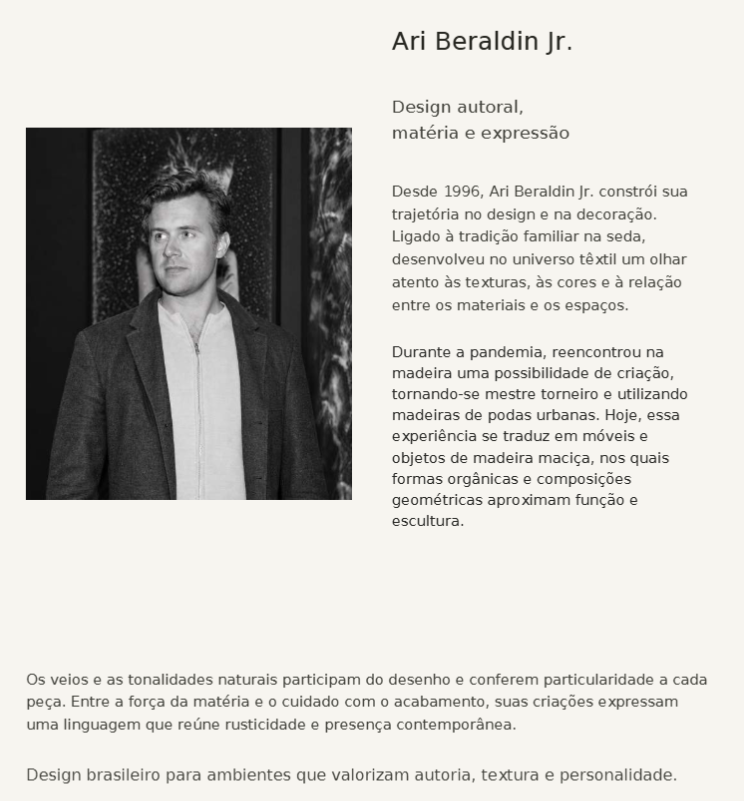 Retrato em preto e branco de Ari Beraldin Jr.
